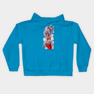 Pretty Silver Haired Mermaid Kids Hoodie